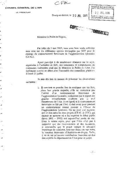 L'avis du Conseil Gnral de l'Ain