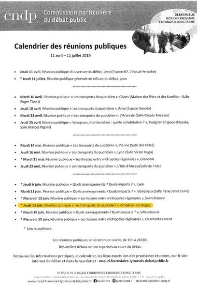 Calendrier des runions publiques (CPDP)