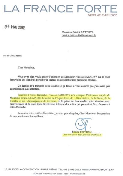 Courrier du 04 mai 2012